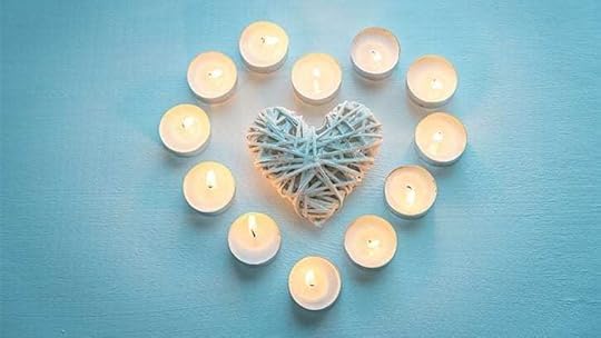 heart of tealight candles