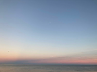 Sunset over ocean.