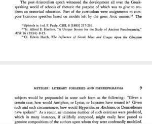 Metzger Version From Literary Forgeries