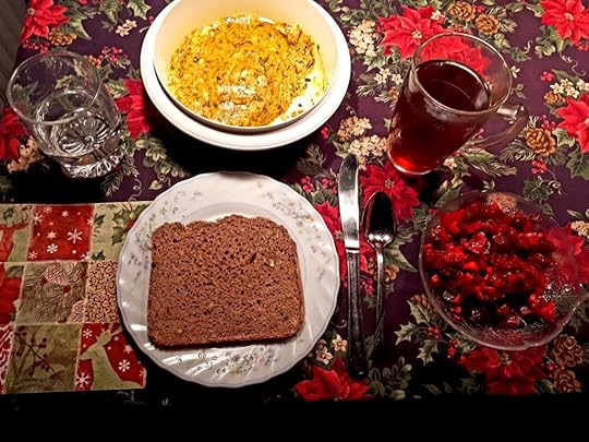 Herring salad with homebaked walnut bread and Café de Paris butter
