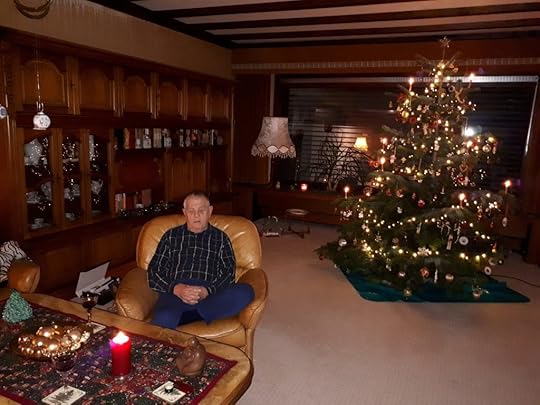 My Dad with the Christmas tree