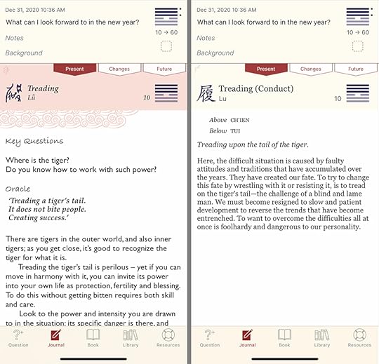 Screen shot of Yi Jing app