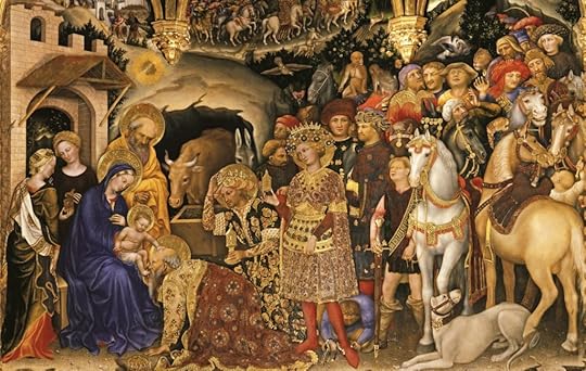 The Adoration of the Magi is a painting by the Italian painter Gentile da Fabriano: Uffizi Gallery, Florence painted Year 1423<br />Medium: Tempera on panel