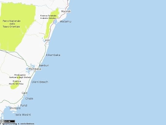 Cartina della regione costiera del Kenya (Gobbler)