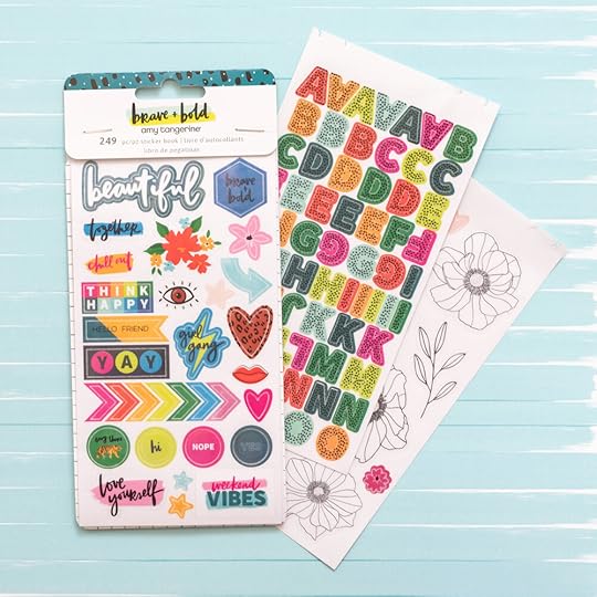 Amy Tangerine Stickers from the Brave + Bold collection. These colorful, inspirational stickers are great for scrapbooking, creative journaling, travelers notebooks, creative memory keeping, card making and more!