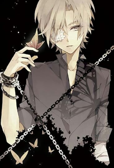 Anime boy, butterfly, chains, eye patch, white hair, grey eyes; Anime Guys | Anime, Anime artwork, Anime art