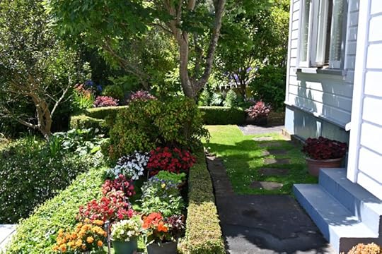 Kris Pearson author's front garden