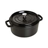 Staub Cast Iron Round Cocotte, 4 Qt, Black Matte