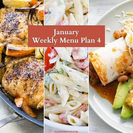 January Menu Plan 4 recipe preview collage.