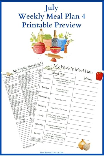July Meal Plan 4 Printable Preview