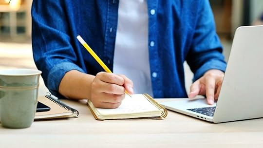 employee working from home taking advantage of education benefits