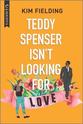 Illustrated cover of a stylish white man and a Black man in a dark suit on either side of a huge bunch of flowers with a banner in pink reading 