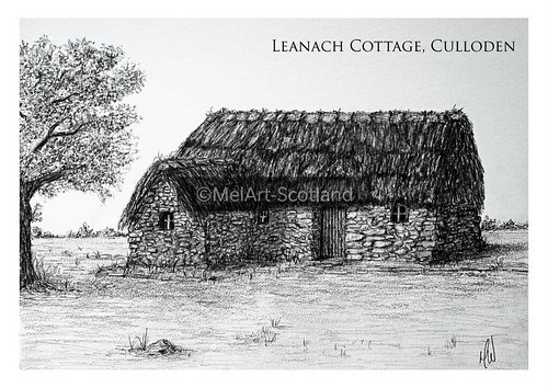 Leanach Cottage, Culloden. From Artist Spotlight: Melanie Whitson, MelArt Scotland