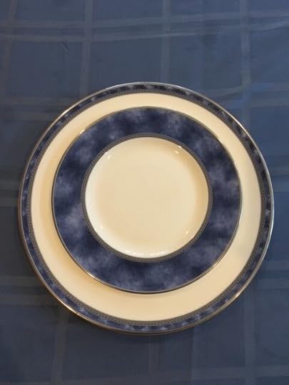 Susan’s Passover dishes (above). Below, Sean Rubin’s illustration with those dishes for The Passover Guest by Susan Kusel (Neal Porter Books, Holiday House)