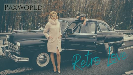 A blond woman leaning next to a card in a winter white coat and her driver standing next to the open car door watching her.