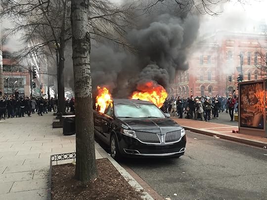 limo in flames on K St