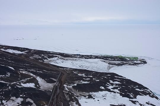 Scott Base and its pressure ridges …