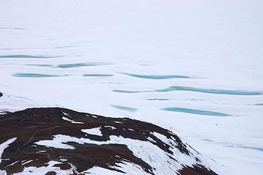 And some melt pools in the pressure at the base of the hill, which had not factored in my travels at all but were very attractive and glowed in the diffuse light.