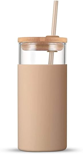 Tronco 20oz Glass Tumbler Glass Water Bottle Straw Silicone Protective Sleeve Bamboo Lid - BPA Free, $15.99 @amazon.com