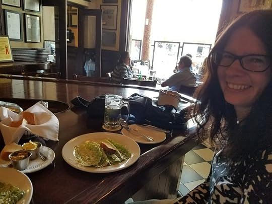 A caesar's at Caesar's of Tijuana. All dark wood, polished brass and black and white photos of the Hollywood stars that dined here in the 1920's on the walls.