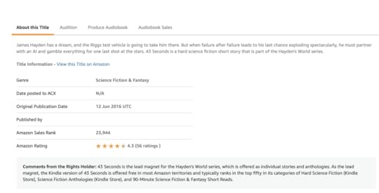 ACX title screen for configuring a new audiobook