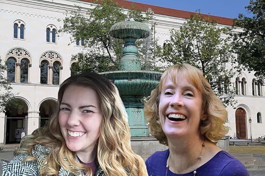 Fountain at the University of Munich with travel buddy Laura Nagelkirk (Photo via Wikimedia Commons, author: Rufus46, August 2015)