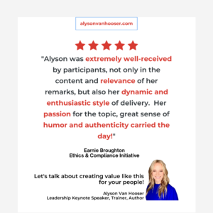 alyson van hooser keynote speaker leadership development