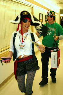 Dionne and Graham Warner dance into one of Dionne's chemo treatments, July 2011