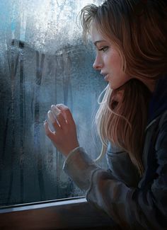 Imágenes Brown Hair Girls Window Painting Art