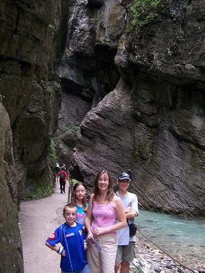 The Partnach Gorge, Garmisch-Partenkirchen, with my original travel buddies in 2007—they’re all much taller now!—Matthew, Anna, and Stephen (Photo courtesy of David Sundin, July 2007)