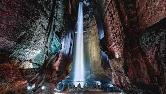 The immense waters flow beneath the skin of the world - Image of The Ruby Falls in Memphis Tennessee