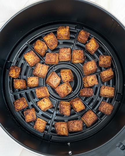 Crispy Tofu inside an Air Fryer