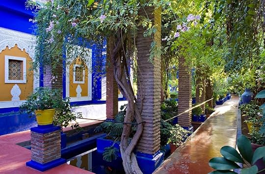Jardin Majorelle garden, pathway and water feature