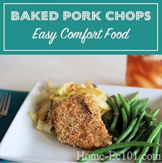 Baked pork chops are quick, simple, and easy on the budget. It's a great recipe to use when teaching kids how to cook and plan meals.