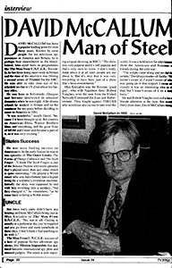 David McCallum TV Zone article, page 1