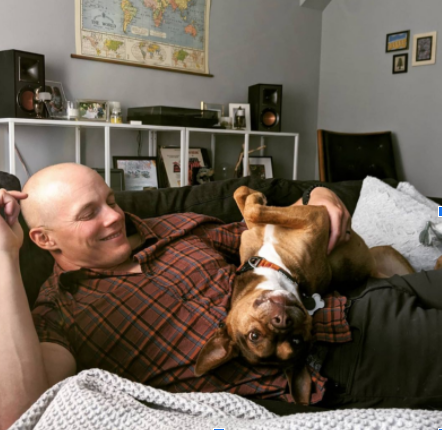 Brad Kelly and his dog, Lucy