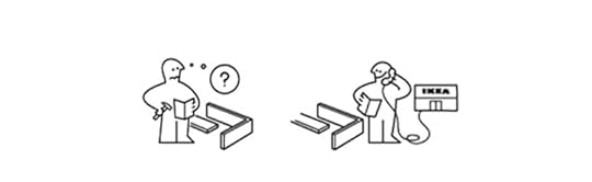 A picture of the fun-looking little guy who illustrates IKEA assembly directions.
