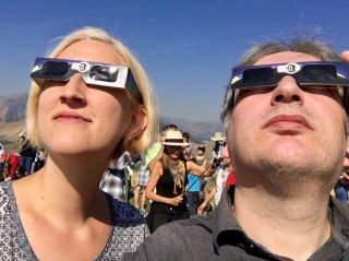 Checked in at Valley View Trail. Hiked up a hill for the eclipse ��� with Jessica
