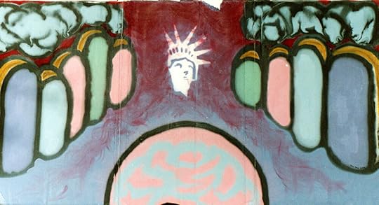 I can’t remember the title of this painting, but it was a large piece, like 4’x9’, on cardboard.