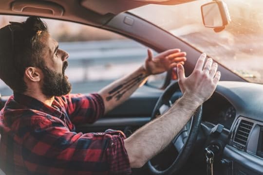 angry man in traffic