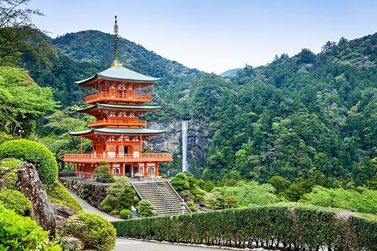 Pagoda of Seigantoji and Nachi no Taki waterfall in Japan