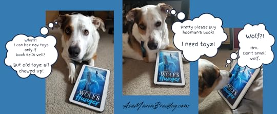 Ryan the Rescue Dog reading A Wolf's Hunger
