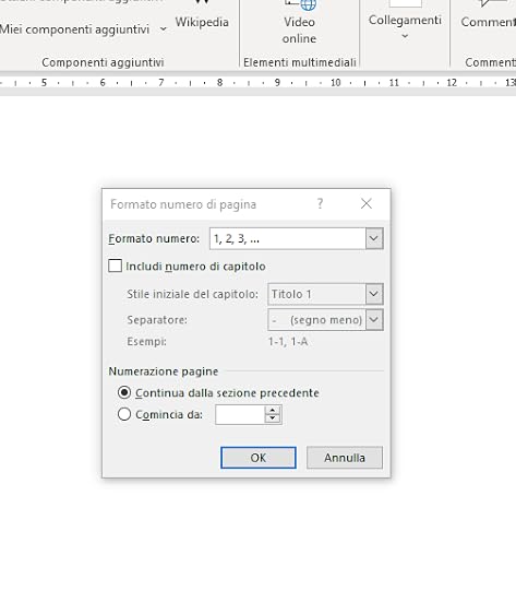 numeri di pagina Word