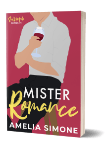 Mister Romance Paperbook - man holding glass of wine on cover