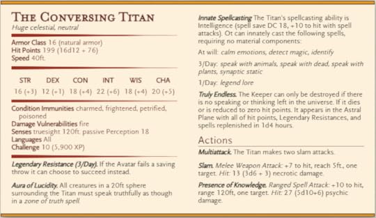 Conversing Titan Stats generated on Homebrewery