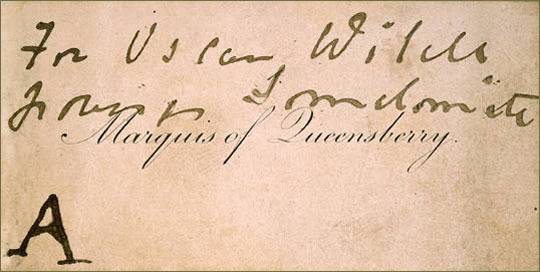 Marquess of Queensberry's calling card