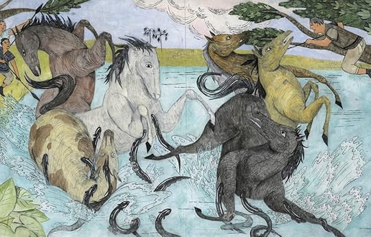 Caballos. Pagina interior del libro de Humboldt.