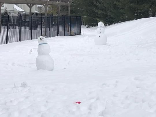 small positives - snowmen after a snowstorm