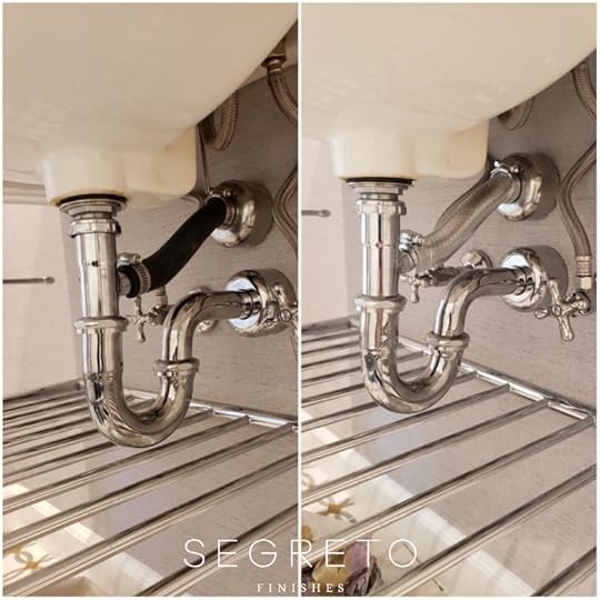 Finishing off rubber pipes to disguise