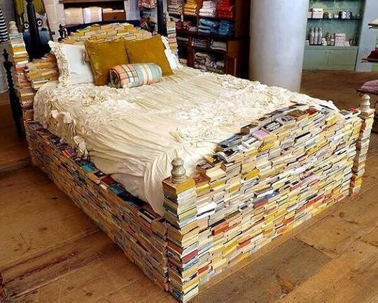Decorating idea for bookworms: A bed made entirely of books! | How to make bed, Bed, Bed frame
